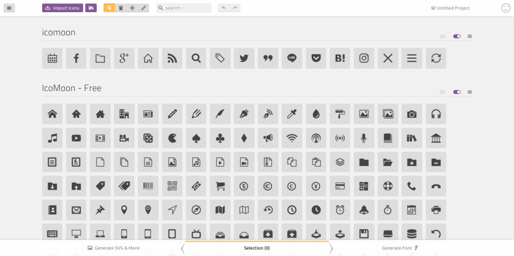 IcoMoon App – Icon Font, SVG, PDF & PNG Generator